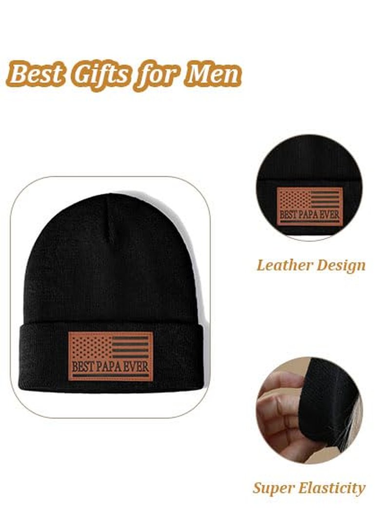 Papa Gifts Best Papa Ever American Flag Beanie Hat from Son Daughter Grandkids Christmas Stocking Stuffers Birthday Gifts Ideas