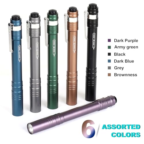 FASTPRO 6-Pack LED Pen Lights - Aluminum Portable Flashlights with AAA Batteries