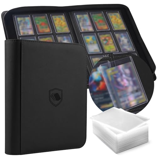 Toploader Binder with 100 Pockets for 3" x 4" Cards - PU Leather Cover