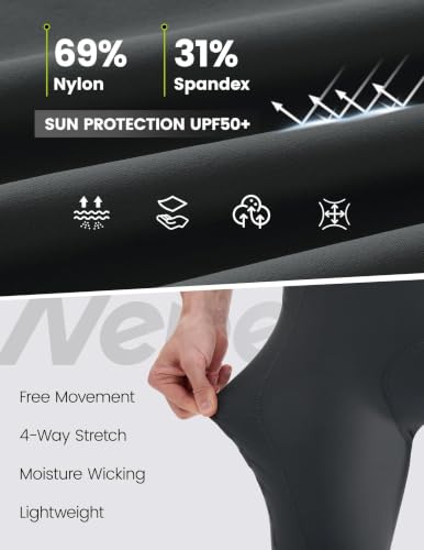 Nepest Men's Cycling Bib Shorts with Padding UPF 50+ 4-Way Stretch Large Dark Grey/White