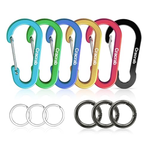 12-Piece Carabiner & O-Ring Clip Set - Lightweight Aluminum Organizer