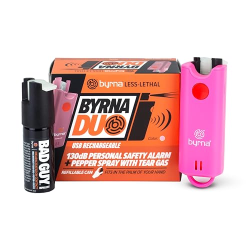 Byrna Duo | Rechargeable Personal Safety Alarm + Pepper Spray | Compact Self-Defense Tool with Replaceable Canisters, Portable Safety for On-The-Go