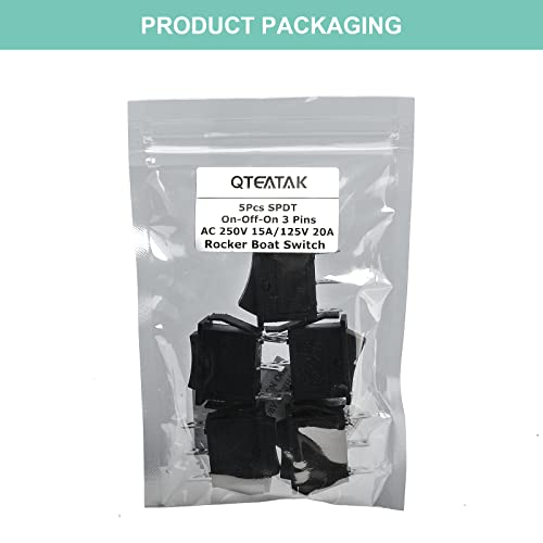3-Pin ON-OFF-ON Toggle Rocker Switch - 5 Pack