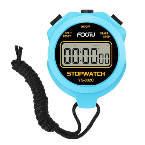 Digital Simple Stopwatch Timer - Silent, Clear Display, Blue