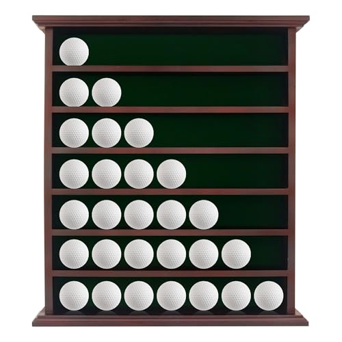 Mahogany Golf Ball Display Case Wall Mounted for 49 Balls – Hodeframe