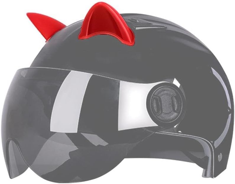 Cat Ear Helmet Decorations - 2Pcs Black & Grey Self-Adhesive Accessories