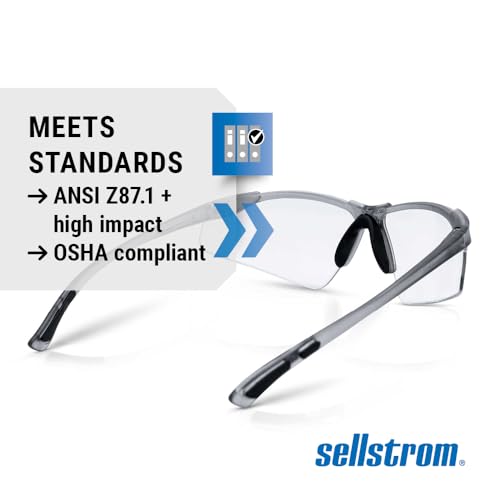 Safety Glasses with Readers - Wraparound Bifocal 2.5x Magnification