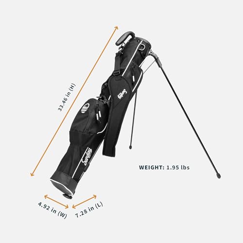 Lightweight Sunday Golf Bag with Stand - Black