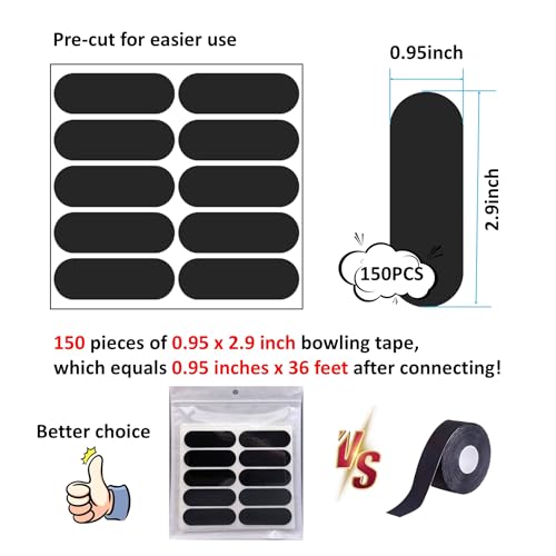Bowling Thumb Tape - 150 PCS Black Finger Protection & Grip