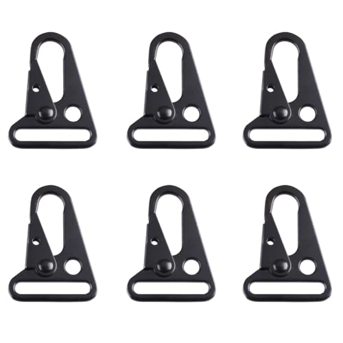 Tactical Snap Hook Clips - 1.25" - 6 Pack, Durable Zinc Alloy