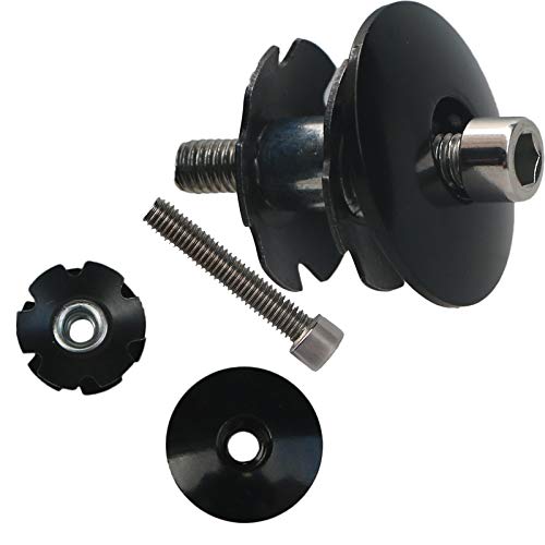 1 1/8 Inch Headset Spacer Set with Top Cap & Star Nut - Black