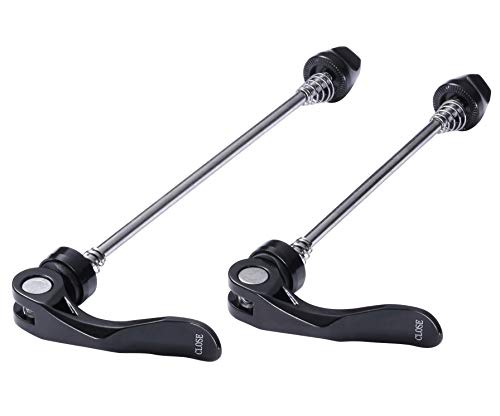 Bike Wheel Hub Quick Release Skewer Set for Road & MTB - Black, 1 Pair