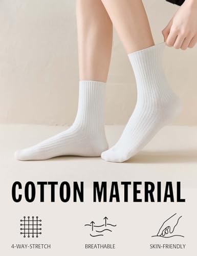 Cute Aesthetic Crew Socks - Lightweight Cotton, 9-11 Multicolor