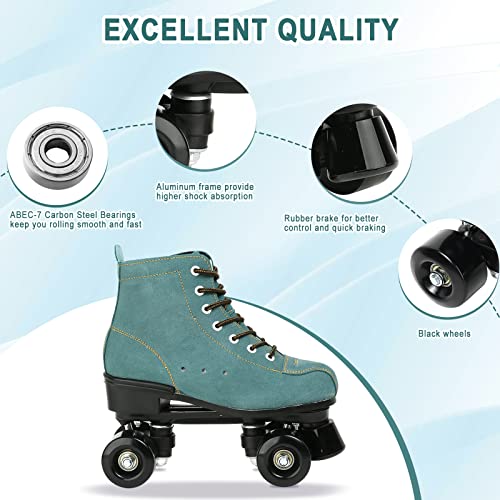 Jessie Women’s Roller Skates High Top Double Row Cyan Size 10 (Women) / 8 (Men) Indoor Outdoor