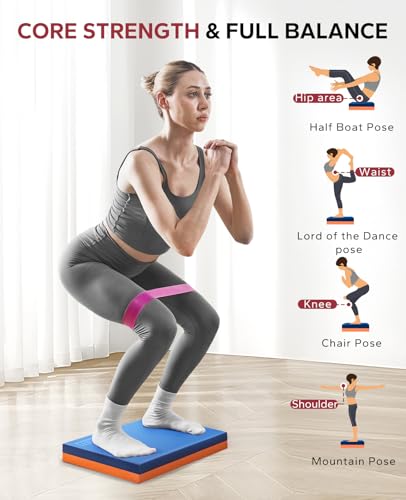 Non-Slip Exercise Balance Pad - 15"x12" Thick Foam Stability Mat for Core Training & Physical Therapy