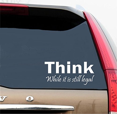 Think While It Is Still Legal Vinyl Car Decal - 3.5" x 8.5"