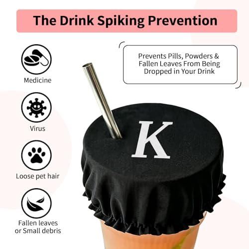 Personalized Drink Covers for Alcohol Protection - Letter K