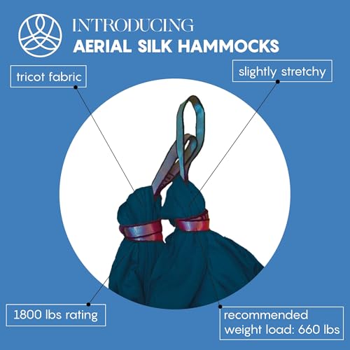 Aerial Yoga Hammock Swing - 4.5 Yards, Teal with Hardware