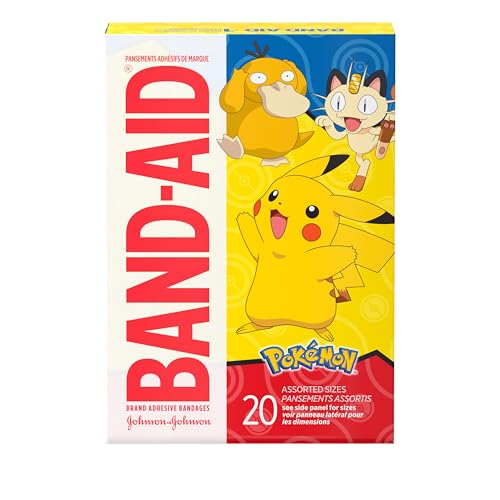 Adhesive Bandages for Kids - Pokémon Character Print - 20 Count