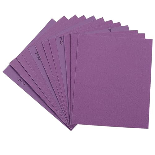 Sandpaper 10Pcs, 120 Grit Sandpaper, Wet Dry Sandpaper Sheets 9 X 11 Inch, White Fused Alumina Abrasive, Fine Sander Paper for Wood Furniture Finishing, Metal Sanding, Automotive Polishing