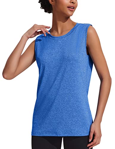 Lightweight Women's Sleeveless Yoga Tank Top - A-Blue, Medium
