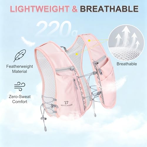 5L Hydration Running Vest for Women - Lightweight & Breathable - Pink