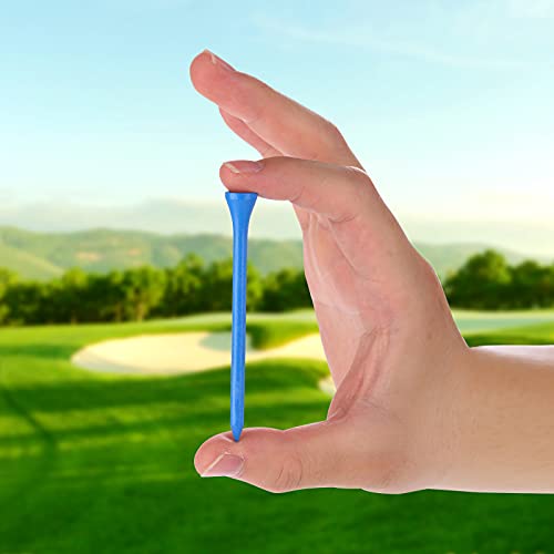 Durable Bamboo Golf Tees - 100 Pack, 3-1/4" Long, Blue