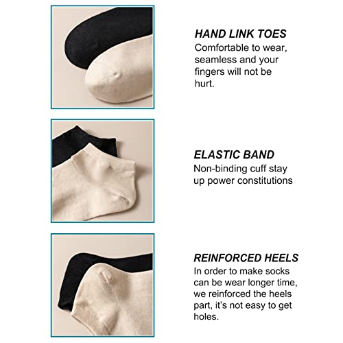 MAGIARTE Men's Cotton Ankle Socks 6 Pairs, Low Cut Athletic Moisture Wicking No Show Socks - Color#03, Size 9-12