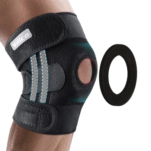 Adjustable Knee Brace for Pain Relief - Open-Patella Design, Black