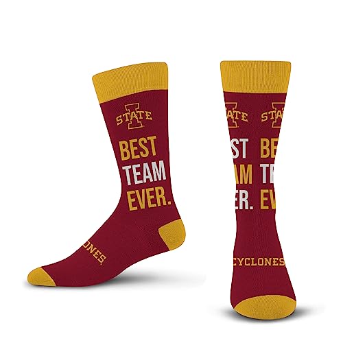 NCAA For Bare Feet Best Team Ever Crew Socks - Iowa State Cyclones, One Size