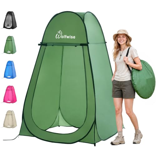 WolfWise Pop Up Shower Tent for Camping Essentials, Compact &