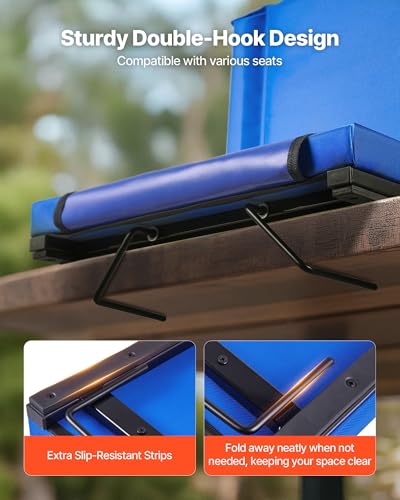 Portable Stadium Seat with Back Support & Thick Cushion - Folding Bleacher Chair with Cup Holder & Pockets