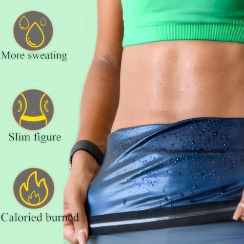 Waist Trimmer for Women - Neoprene-Free Sauna Belt - Small Blue