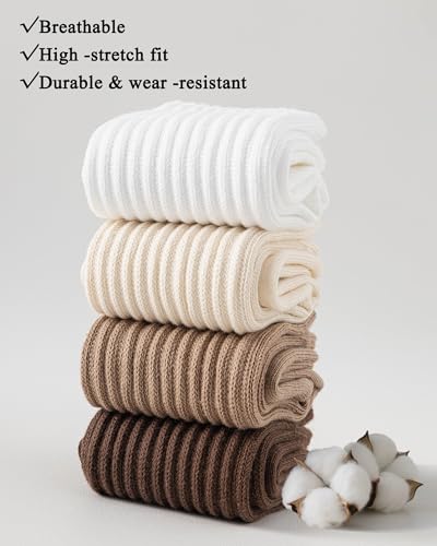 Non-Slip Grip Pilates Socks - 3 Pairs in Beige, Khaki, Brown