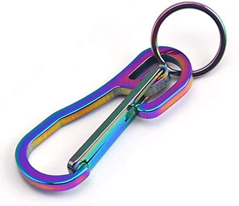 2 Pack Titanium Carabiner Clip Keychain Set - Quick Release Hooks