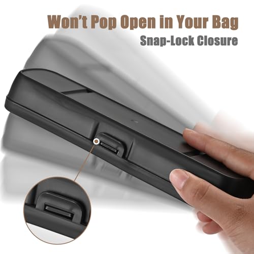 Stainless Steel Travel Utensil Set with Case - Black