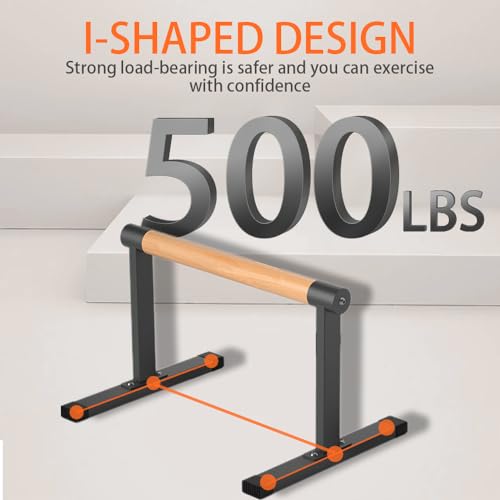Wooden Parallel Dip Bar with Beech Handles for Push-Ups & Gymnastics