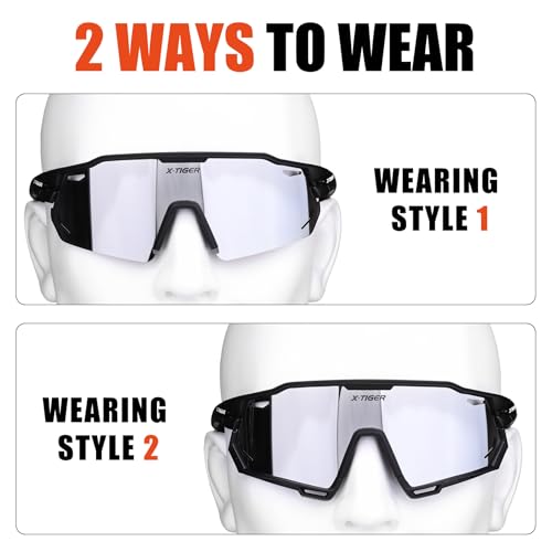 Polarized Cycling Glasses with 5 Interchangeable Lenses - Black