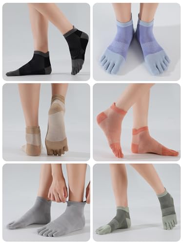 Five Finger Athletic Socks - Khaki, Size 5-10