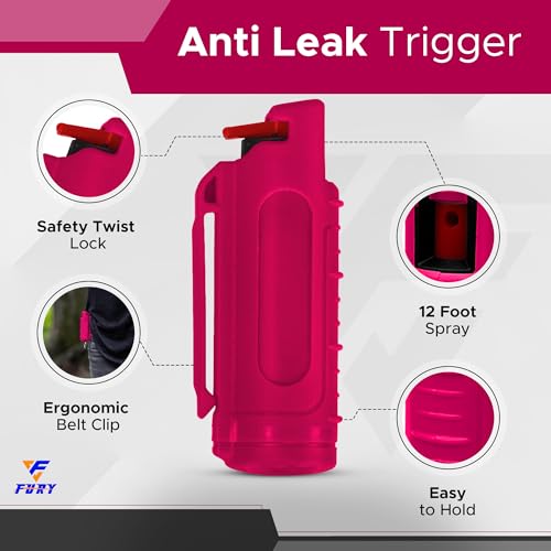 Hardshell Pepper Spray - 12ft Range, Max Strength, UV Dye, Anti-Leak