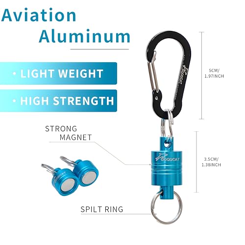 Magnetic Fly Fishing Net Release with Carabiner - Blue