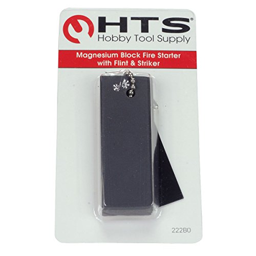 Magnesium Block Fire Starter with Flint & Striker - Lightweight Survival Tool