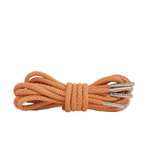 Reflective Round Shoe Laces for Sneakers - Orange, 31 Inch