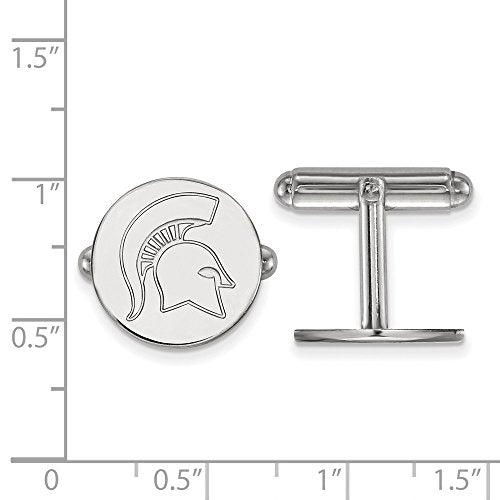 Michigan State University Cuff Links - Sterling Silver