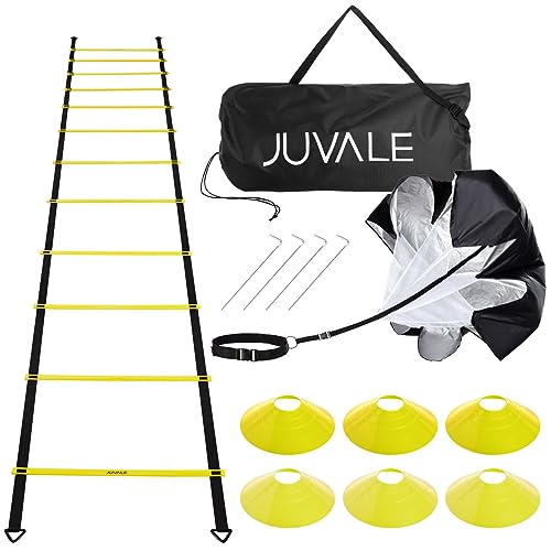 Adjustable Agility Ladder Set for Speed Training - 20 Ft with Cones & Parachute