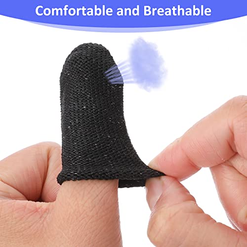 Cut-Resistant Finger Cots - 12 PCS Reusable Protectors - Black