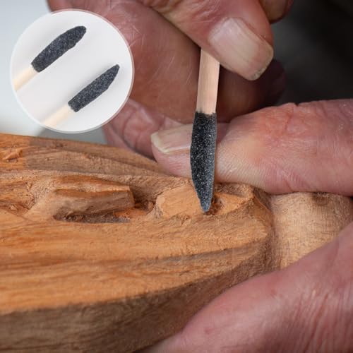 50 Pcs Sanding Sticks Kit,5.3x0.2 inch 120/280 Grit Double End Matchsticks Sanding Twigs Precision Tools,Fine Detailing Polishing Tool for Tight Spaces Detailing