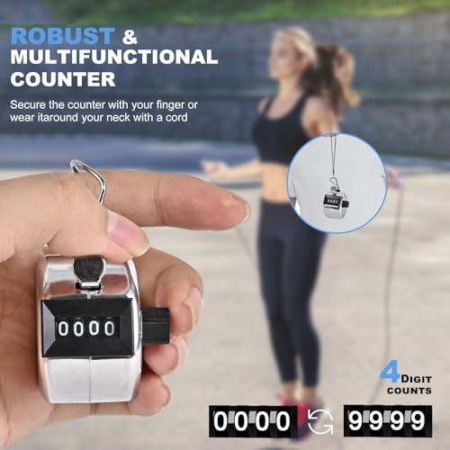 4-Pack Handheld Tally Counters - Mechanical Clicker Counters for Coaching, Knitting, Fishing