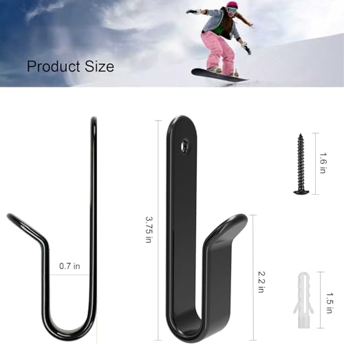 4 Pack Snowboard Wall Rack - Heavy Duty Storage Clips