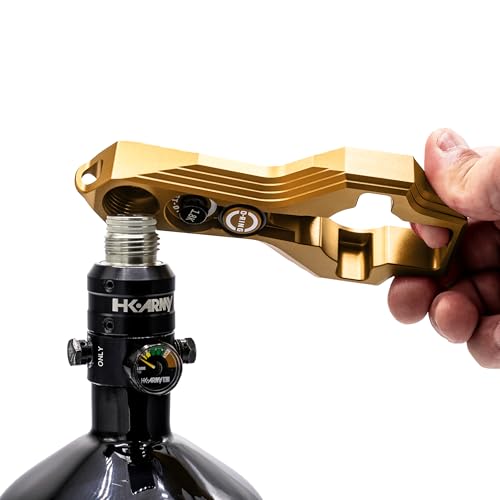 HK Army Tank Regulator Multi-Tool with O-Rings, Burst Disc & Carabiner - Gold